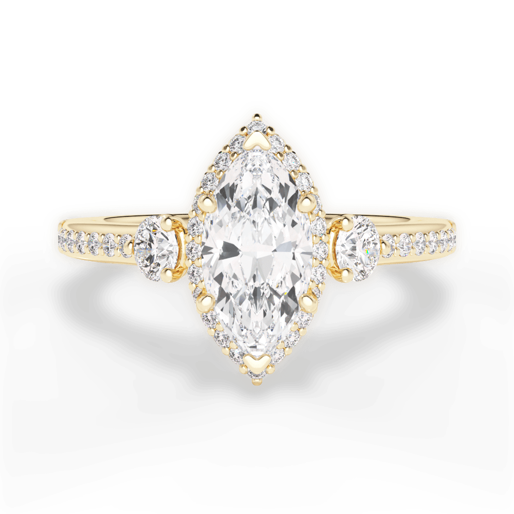 Julia Marquise Cut Lab Grown Diamond 18Kt Yellow Gold Engagement Ring