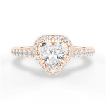 Kathleen Heart Cut Lab Grown Diamond 18Kt Rose Gold Engagement Ring