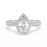 Lucy Pear Cut Lab Grown Diamond 14Kt White Gold Engagement Ring