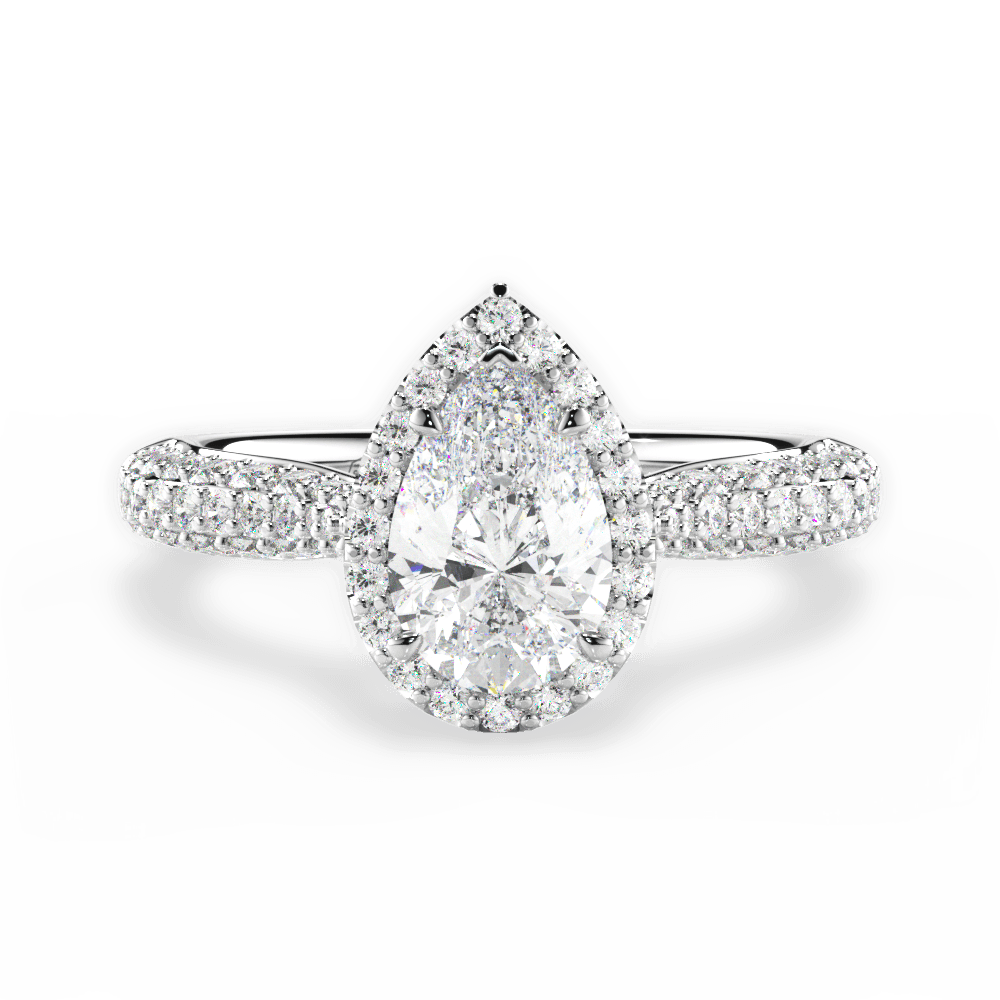 Lucy Pear Cut Lab Grown Diamond Platinum Engagement Ring