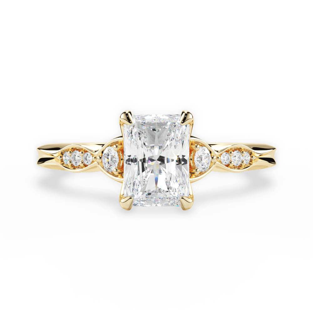 Cassie Radiant Cut Lab Grown Diamond 18Kt Yellow Gold Engagement Ring