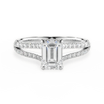 Kendra Emerald Cut Lab Grown Diamond 18Kt White Gold Engagement Ring