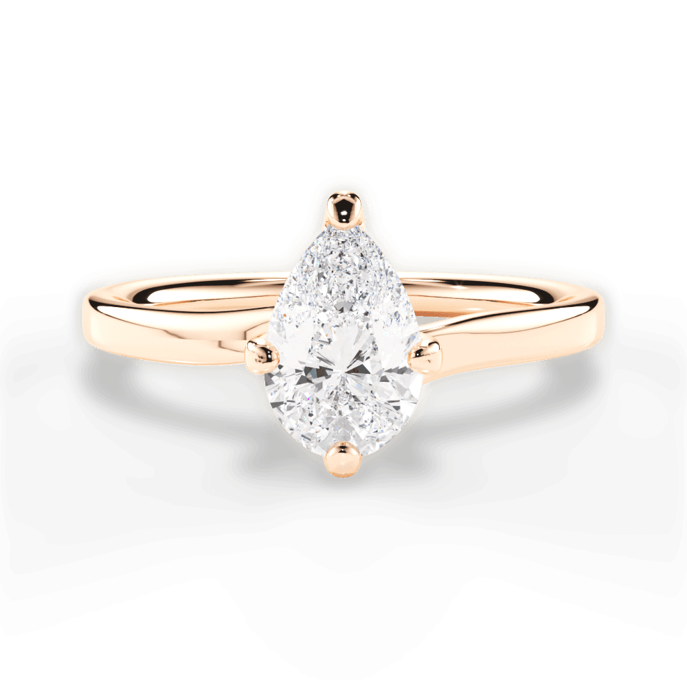 Ashley Pear Cut Lab Grown Diamond 18Kt Rose Gold Engagement Ring