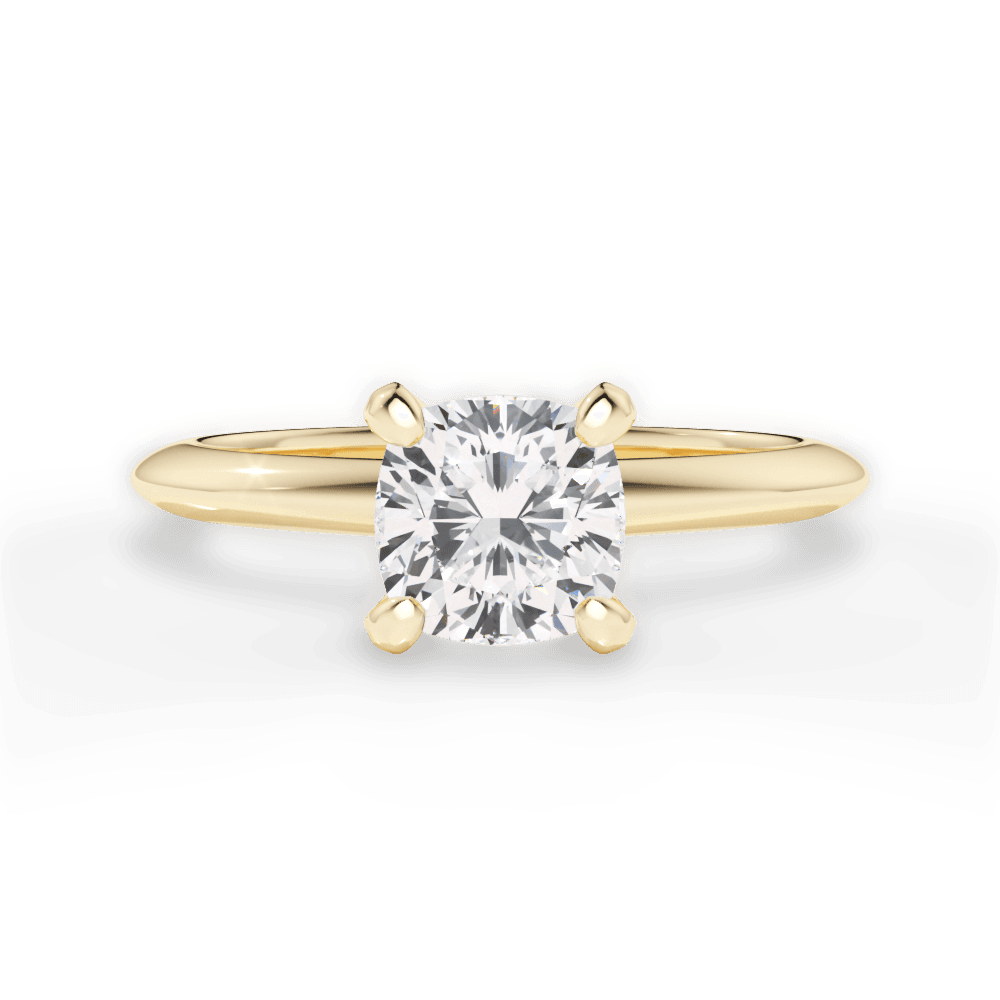 Casey Cushion Cut Lab Grown Diamond 18Kt Yellow Gold Engagement Ring