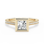 Deanna Princess Cut Lab Grown Diamond 18Kt Yellow Gold Engagement Ring