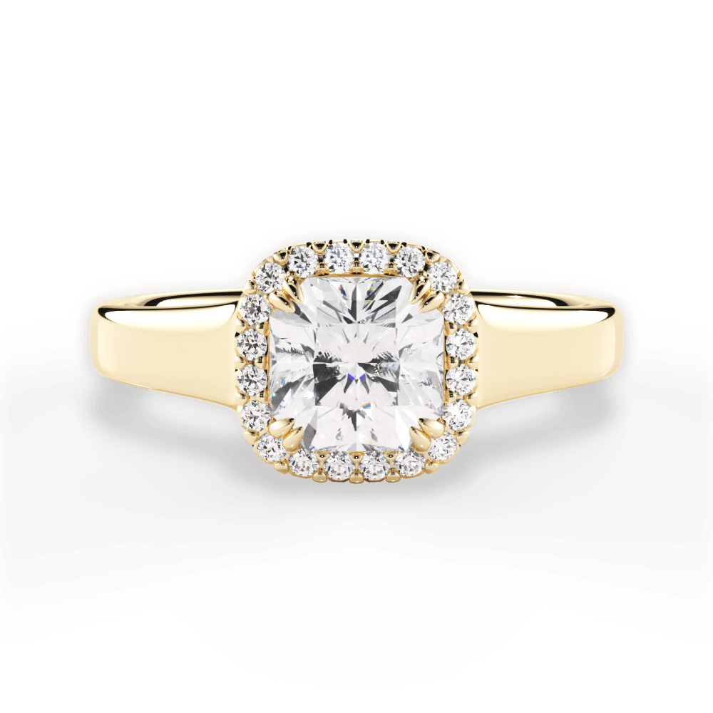 Jasmin Asscher Cut Lab Grown Diamond 18Kt Yellow Gold Engagement Ring