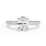 Joan Oval Cut Lab Grown Diamond 14Kt White Gold Engagement Ring