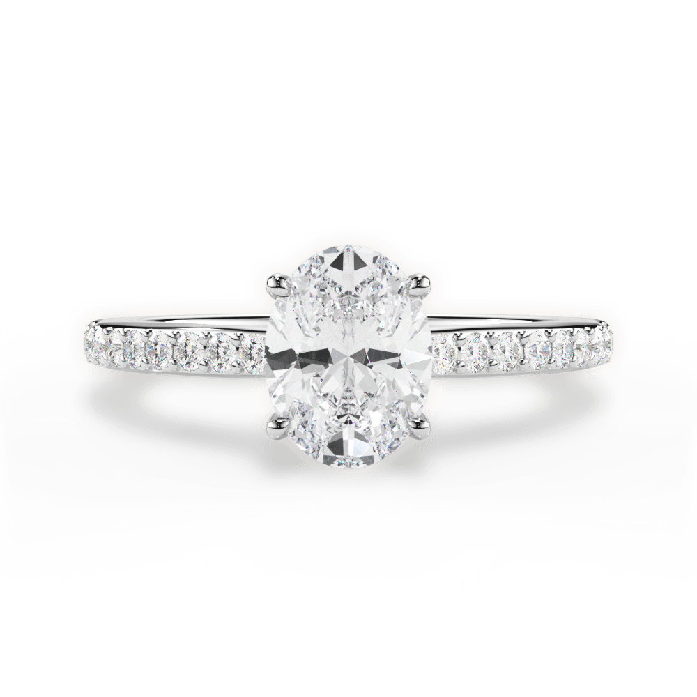 Joan Oval Cut Lab Grown Diamond Platinum Engagement Ring