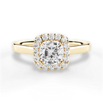 Fiona Cushion Cut Lab Grown Diamond 18Kt Yellow Gold Engagement Ring