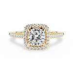 Jeanne Cushion Cut Lab Grown Diamond 18Kt Yellow Gold Engagement Ring