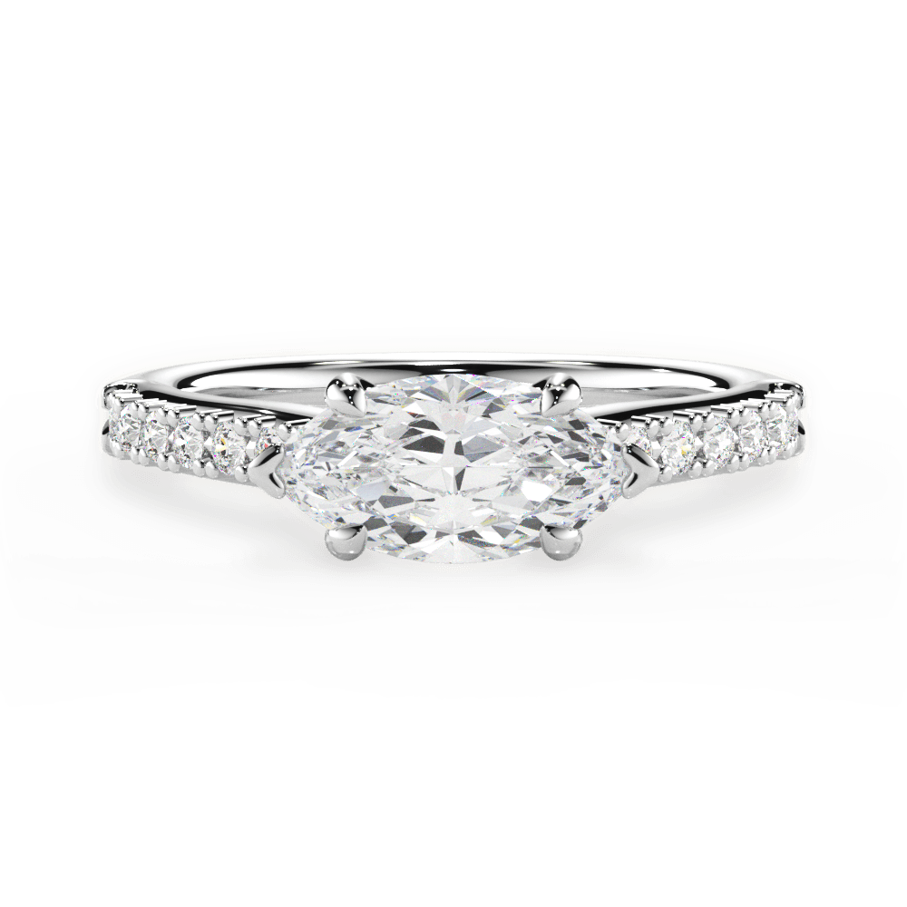 Diane Marquise Cut Lab Grown Diamond 14Kt White Gold Engagement Ring
