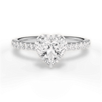 Isabella Heart Cut Lab Grown Diamond Platinum Engagement Ring