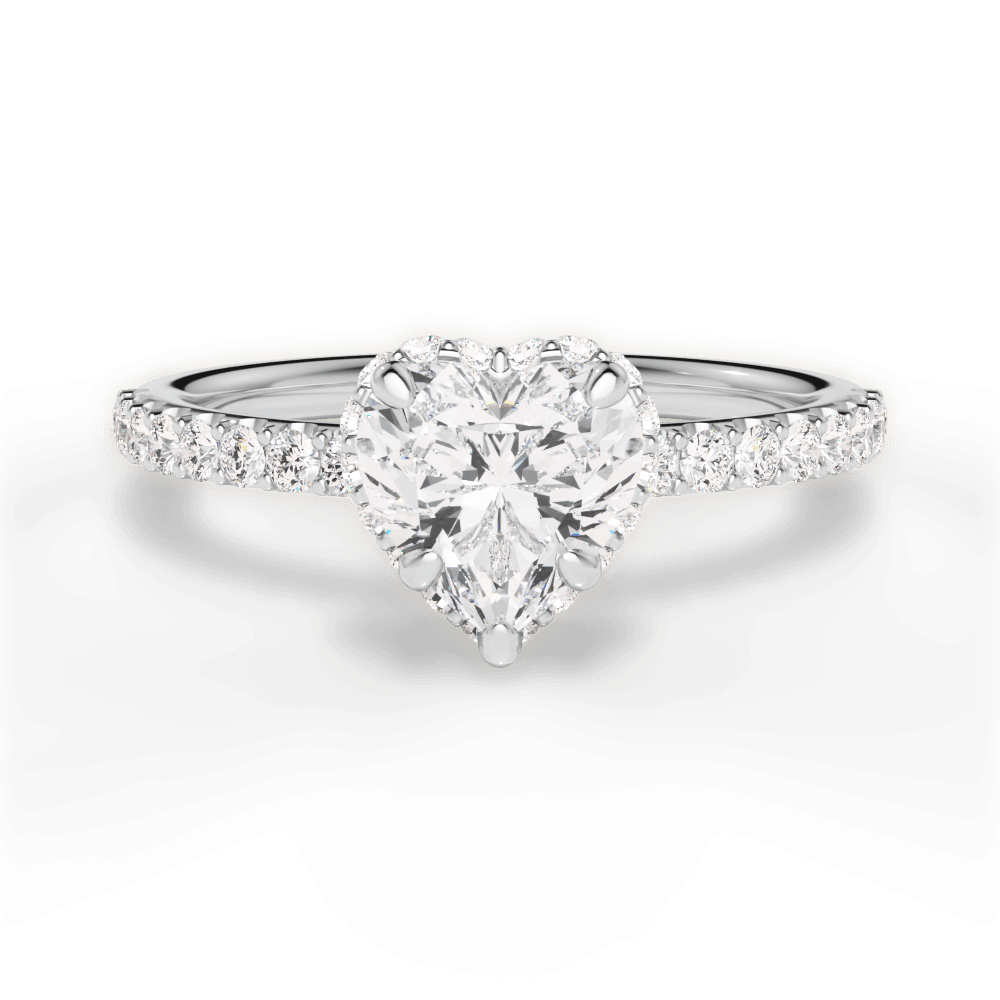 Isabella Heart Cut Lab Grown Diamond 18Kt White Gold Engagement Ring