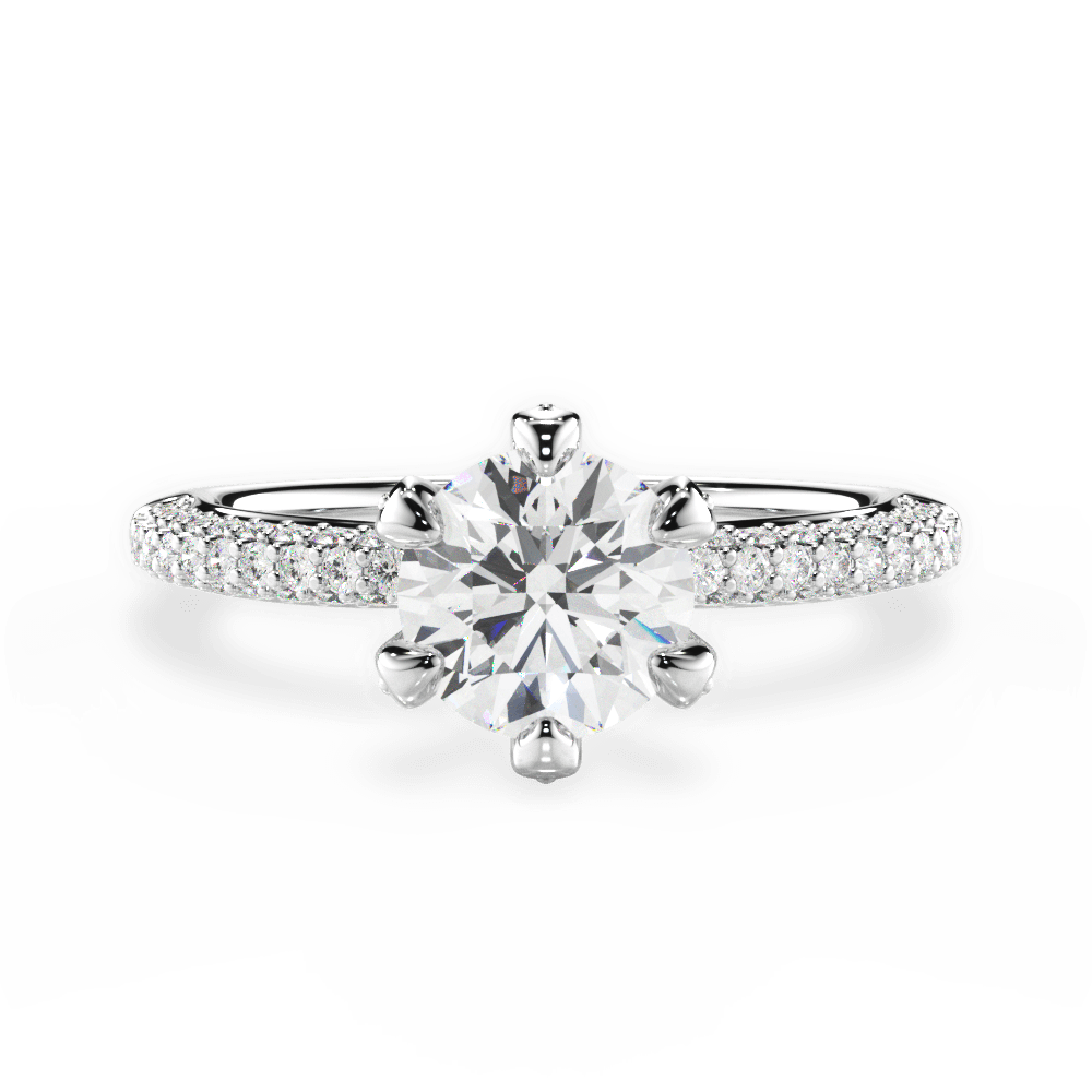 Linda Round Cut Lab Grown Diamond Platinum Engagement Ring