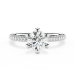 Linda Round Cut Lab Grown Diamond 18Kt White Gold Engagement Ring