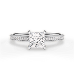 Janet Princess Cut Lab Grown Diamond 14Kt White Gold Engagement Ring