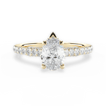 Laura Pear Cut Lab Grown Diamond 18Kt Yellow Gold Engagement Ring