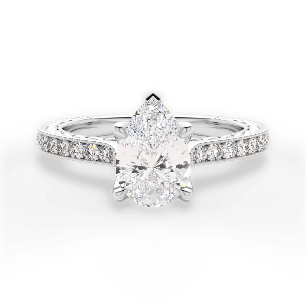 Gilda Pear Cut Lab Grown Diamond Platinum Engagement Ring