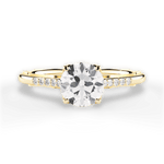 Christina Round Cut Lab Grown Diamond 18Kt Yellow Gold Engagement Ring