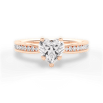Katelyn Heart Cut Lab Grown Diamond 18Kt Rose Gold Engagement Ring