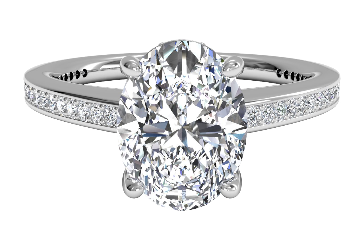 Judith Oval Cut Lab Grown Diamond Platinum Engagement Ring