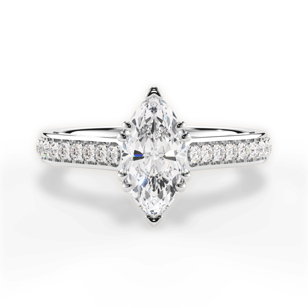 Deborah Marquise Cut Lab Grown Diamond 18Kt White Gold Engagement Ring