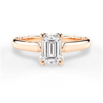 Carrie Emerald Cut Lab Grown Diamond 18Kt Rose Gold Engagement Ring