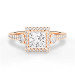 Julia Princess Cut Lab Grown Diamond 18Kt Rose Gold Engagement Ring