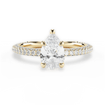 Kristen Pear Cut Lab Grown Diamond 18Kt Yellow Gold Engagement Ring