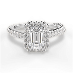 Kim Emerald Cut Lab Grown Diamond 14Kt White Gold Engagement Ring