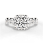 Irene Cushion Cut Lab Grown Diamond 18Kt White Gold Engagement Ring