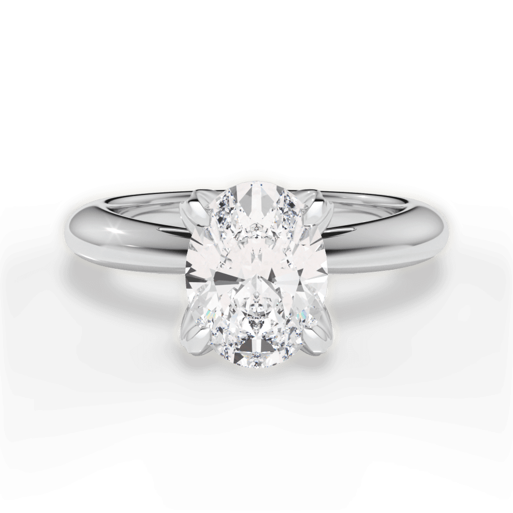 Elaine Oval Cut Lab Grown Diamond 14Kt White Gold Engagement Ring