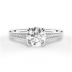 Delia Round Cut Lab Grown Diamond 18Kt White Gold Engagement Ring