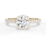 Isabella Round Cut Lab Grown Diamond 18Kt Yellow Gold Engagement Ring
