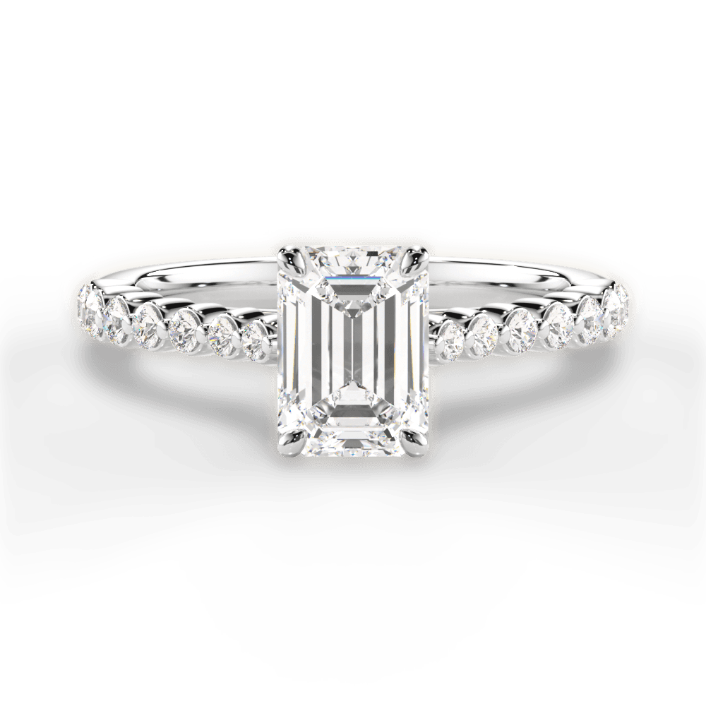 Dana Emerald Cut Lab Grown Diamond 18Kt White Gold Engagement Ring