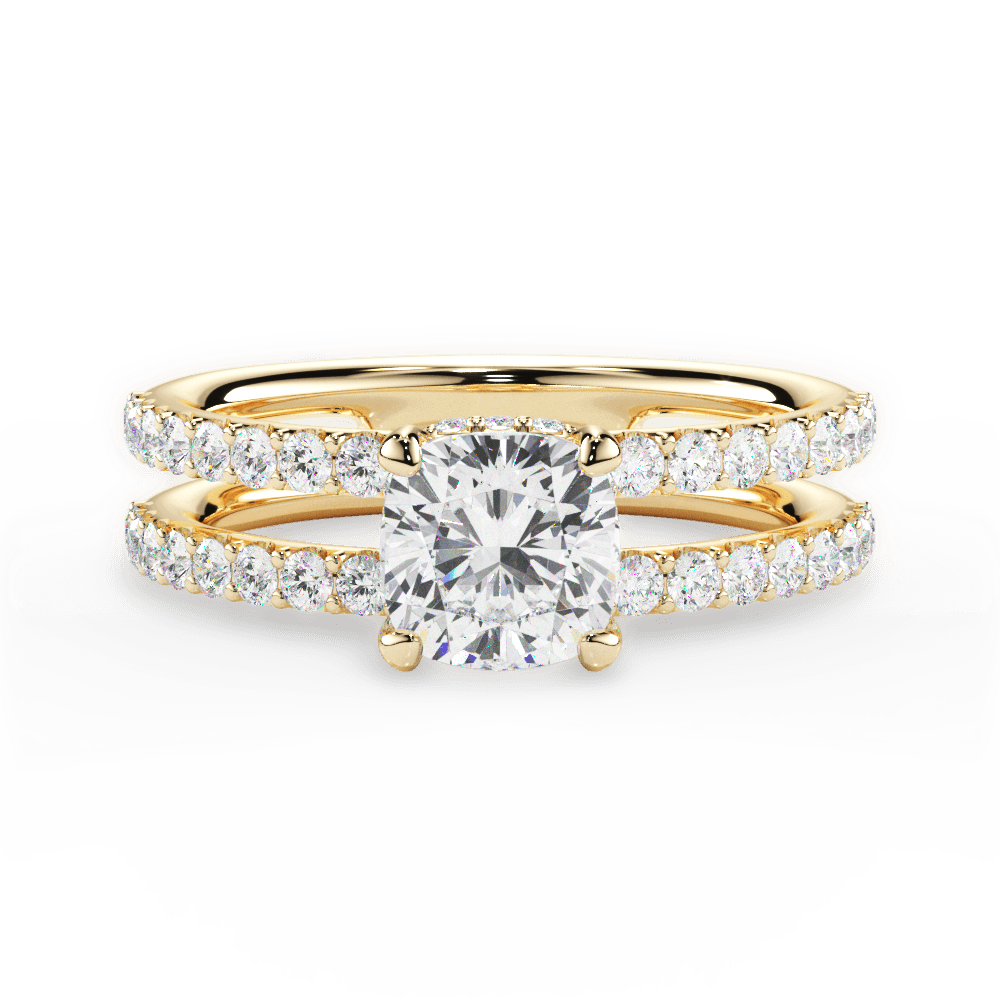 Christie Cushion Cut Lab Grown Diamond 18Kt Yellow Gold Engagement Ring