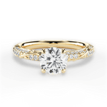 Gloria Round Cut Lab Grown Diamond 18Kt Yellow Gold Engagement Ring