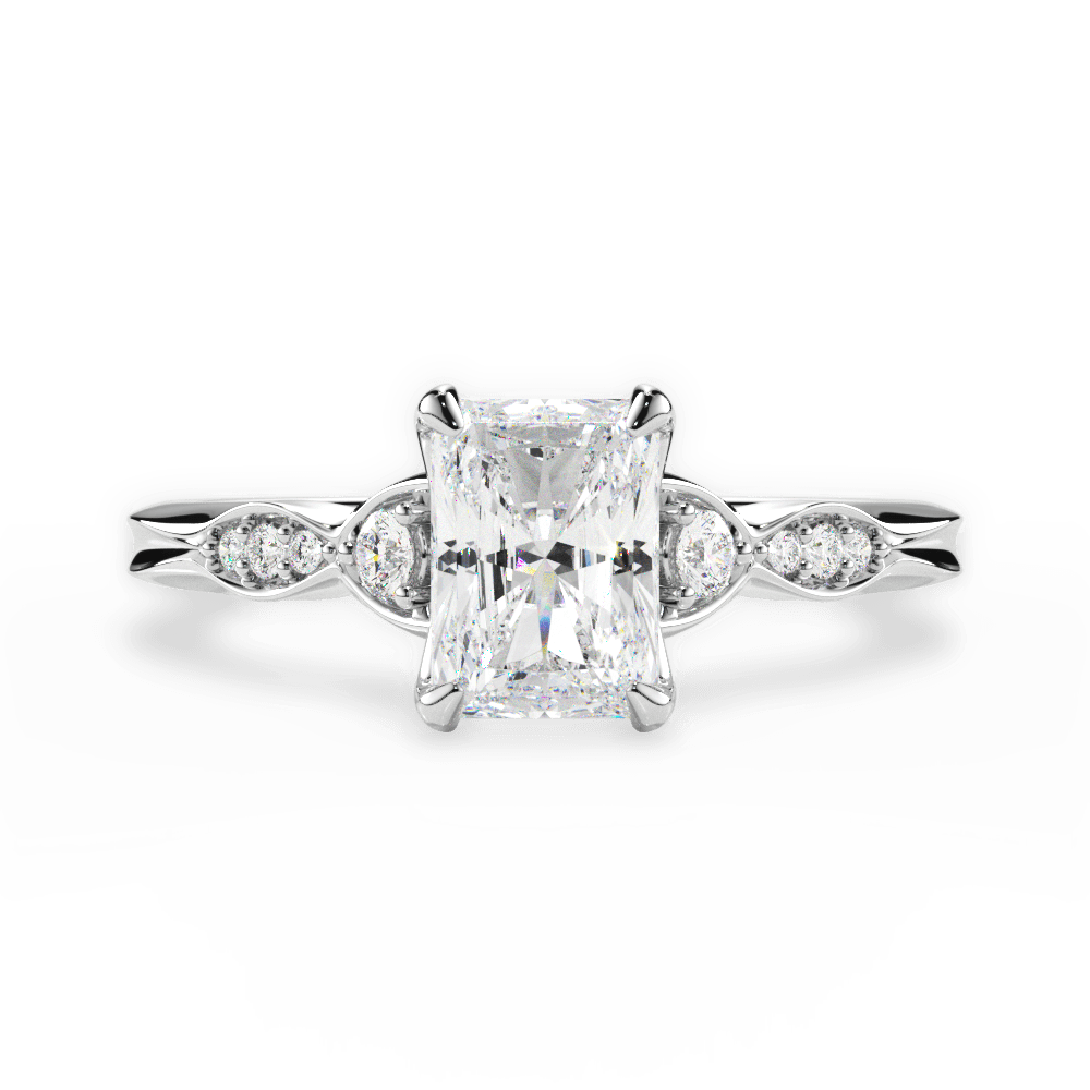 Cassie Radiant Cut Lab Grown Diamond 18Kt White Gold Engagement Ring