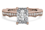 Wendy radiant lab diamond engagement ring in 18k rose gold