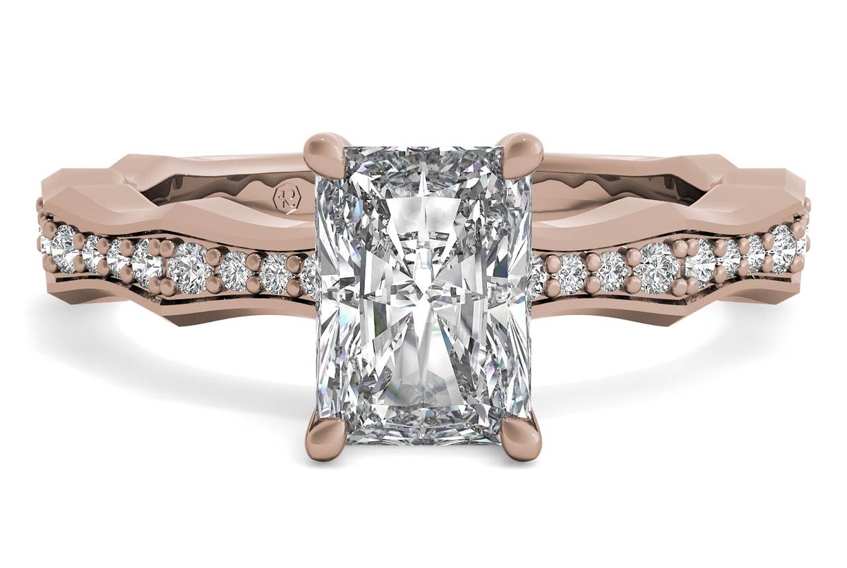 Wendy radiant lab diamond engagement ring in 18k rose gold