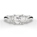Dorothy Asscher Cut Lab Grown Diamond 18Kt White Gold Engagement Ring