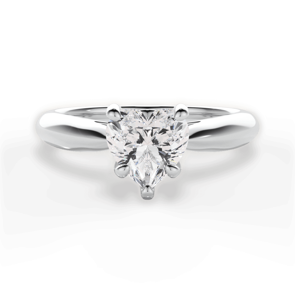 Beverly Heart Cut Lab Grown Diamond 14Kt White Gold Engagement Ring