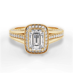 Lillian Emerald Cut Lab Grown Diamond 18Kt Yellow Gold Engagement Ring