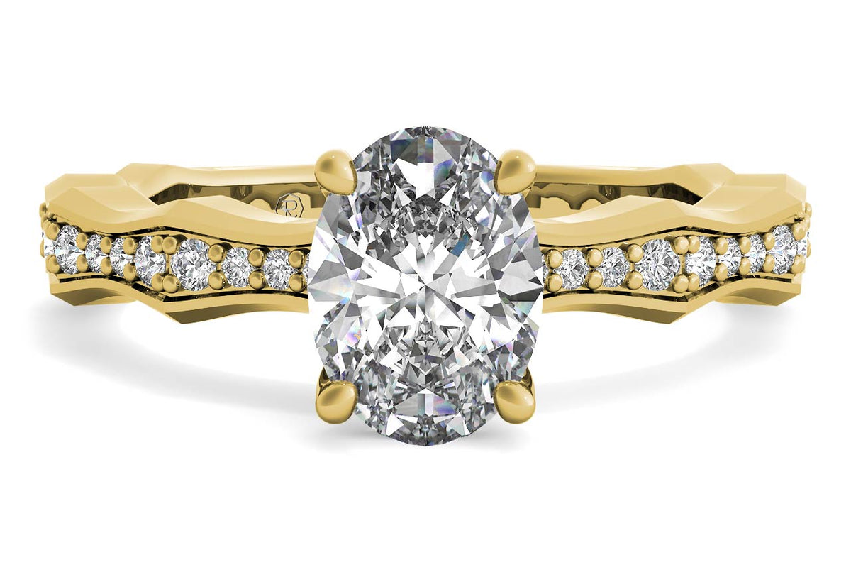 Wendy oval lab diamond engagement ring in 18k yellow gold