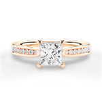 Katelyn Princess Cut Lab Grown Diamond 18Kt Rose Gold Engagement Ring