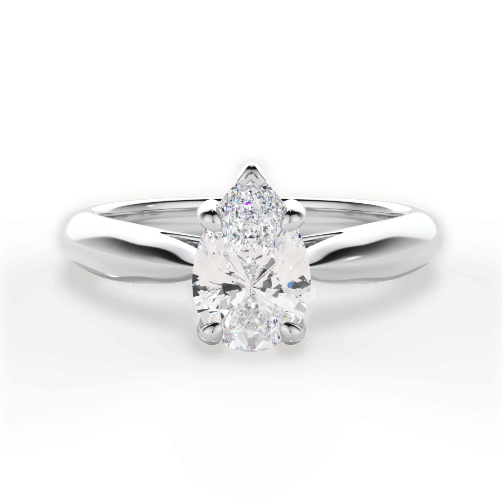 Beverly Pear Cut Lab Grown Diamond 18Kt White Gold Engagement Ring