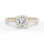 Isabella Cushion Cut Lab Grown Diamond 18Kt Yellow Gold Engagement Ring