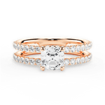 Christie Asscher Cut Lab Grown Diamond 18Kt Rose Gold Engagement Ring