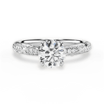 Josephine Round Cut Lab Grown Diamond 14Kt White Gold Engagement Ring