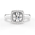 Jasmin Round Cut Lab Grown Diamond 18Kt White Gold Engagement Ring